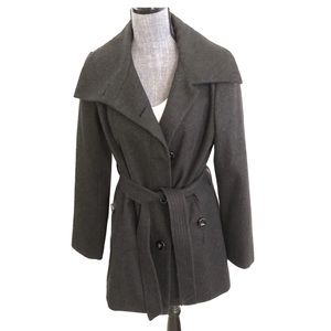Nine West Charcoal Grey Belted Coat